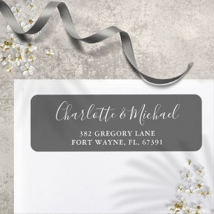 Signature Script Grey Wedding Return Address