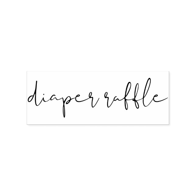 Signature Script Lettering Diaper Raffle Rubber Stamp (Imprint)