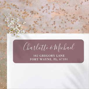 Signature Script Mauve Wedding Return Address