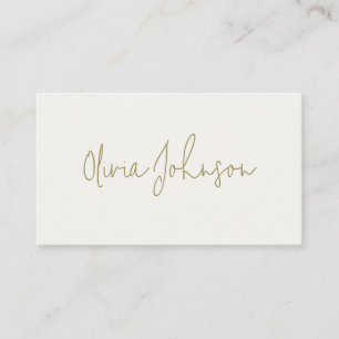 Signature Script Modern Gold Ivory Business Card