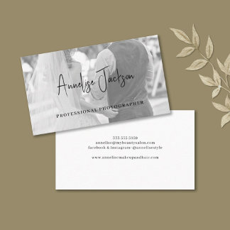 Signature script modern photographer photo business card