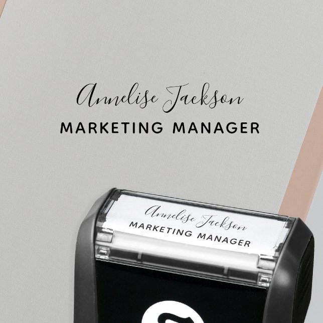Signature script name job title personalized self-inking stamp (Creator Uploaded)