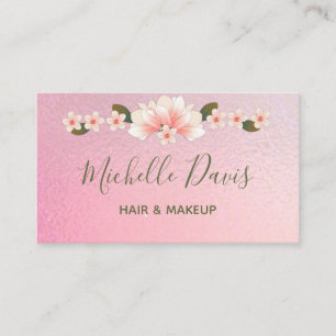 Signature Script Pink And Green floral Business Business Card