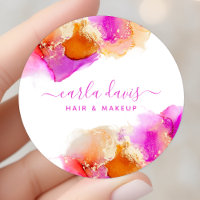 Signature Script Pink Orange Alcohol Ink