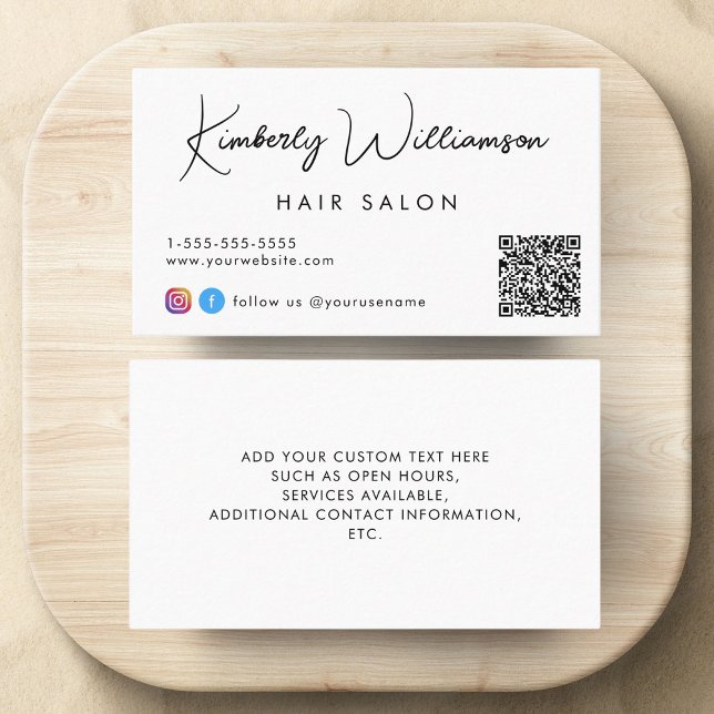 Signature Script QR Code Business Card (Empower your name in our signature script as your logo and brand identity)