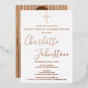 Signature Script Rose Gold Photo Holy Communion 