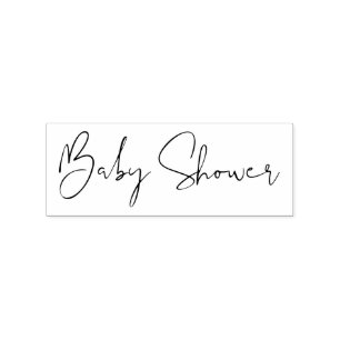Signature Script Simple Baby Shower Rubber Stamp