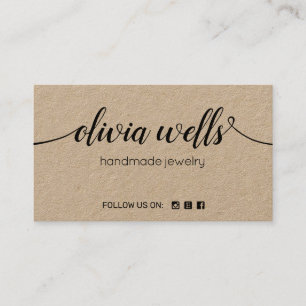 Signature Script Social Media Networking Kraft Business Card