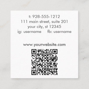Signature Script Social Textured QR Code Salon Square Business Card