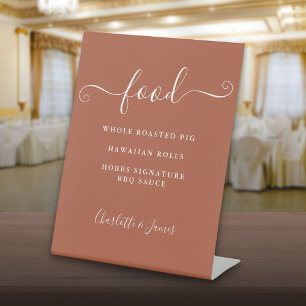 Signature Script Terracotta Food Menu Pedestal Sign