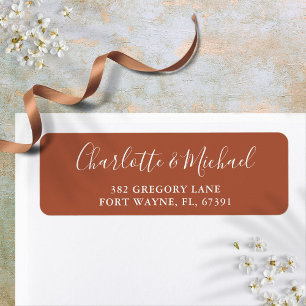 Signature Script Terracotta Wedding Return Address