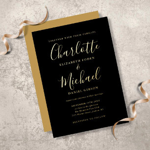 Signature Script Wedding Black And Gold