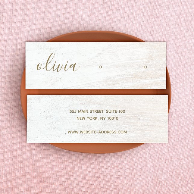 Signature Script White Wood Earring Display Mini B Mini Business Card (Creator Uploaded)