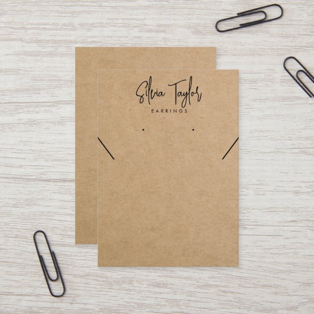 Signature Script Your Logo Earring Display Card (Front/Back In Situ)