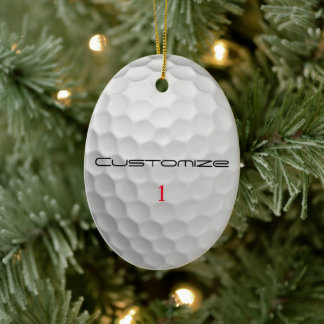 Signature Series 1 Personalised Golf Ball Gifts Ceramic Tree Decoration