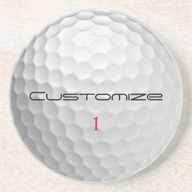 Signature Series 1 Personalised Golf Ball Gifts Coaster (Front)