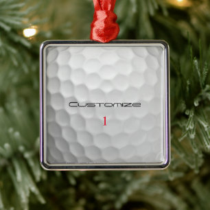 Signature Series 1 Personalised Golf Ball Gifts Metal Tree Decoration