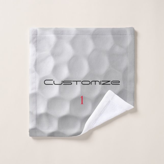 Signature Series 1 Personalised Golf Ball Gifts Wash Cloth (Wash Cloth)