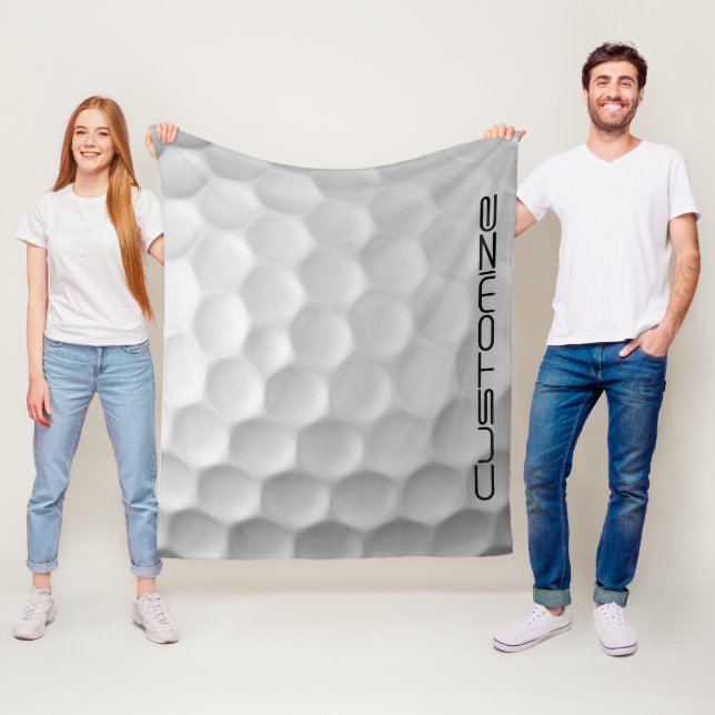 Signature Series Personalised Golf Ball Gifts Fleece Blanket (In Situ)