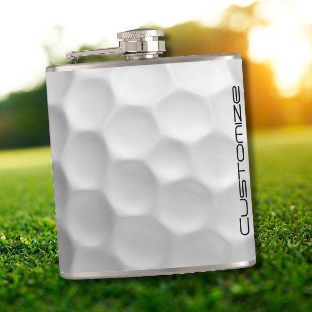 Signature Series Personalised Golf Ball Gifts Hip Flask (Creator Uploaded)
