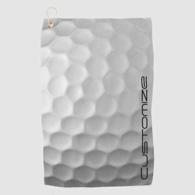 Signature Series Personalised Golf Ball Gifts Towel (Front)