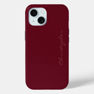 Signature Style Autumn Burgundy iPhone 15 Case