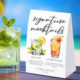 Signature Summer Beach Wedding Mocktails Menu