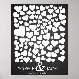 signature wedding guest book hearts signing