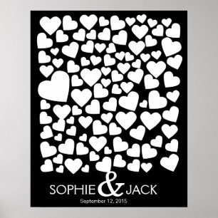 signature wedding guest book hearts signing wood