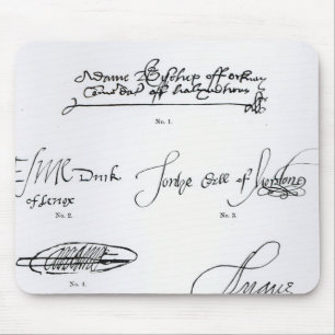 Signatures of 16th and 17th century mouse mat