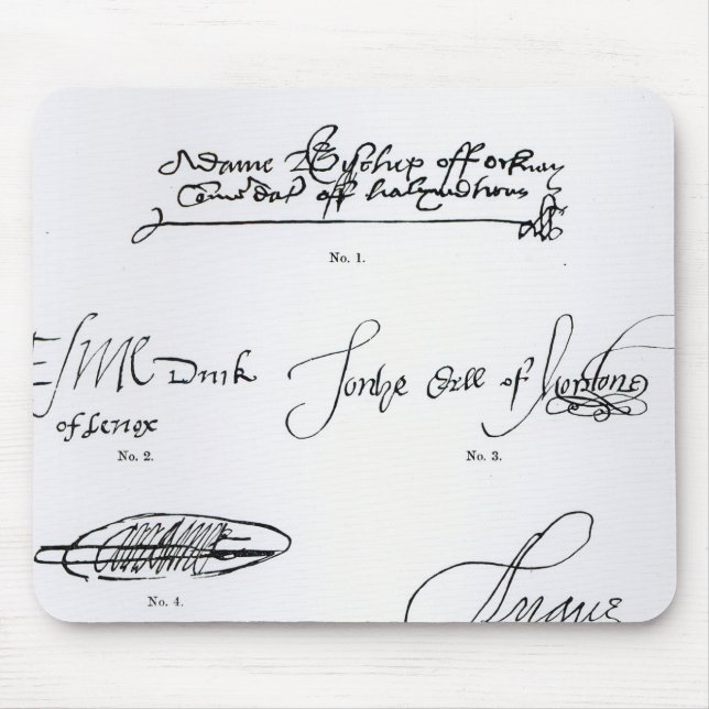 Signatures of 16th and 17th century mouse mat (Front)