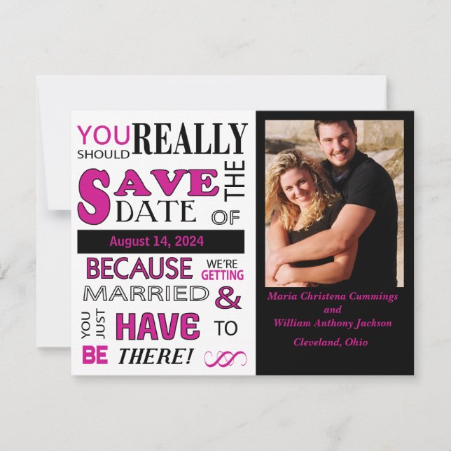 Signboard Save The Date (Pink) Announcement (Front)