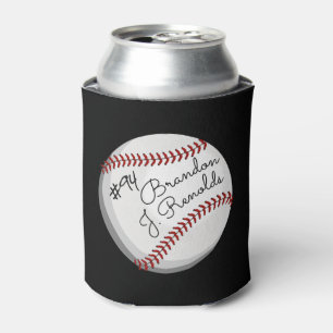 Signed Baseball Customised Name Can Cooler