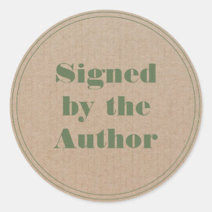 Signed by the author Kraft Classic Round Sticker