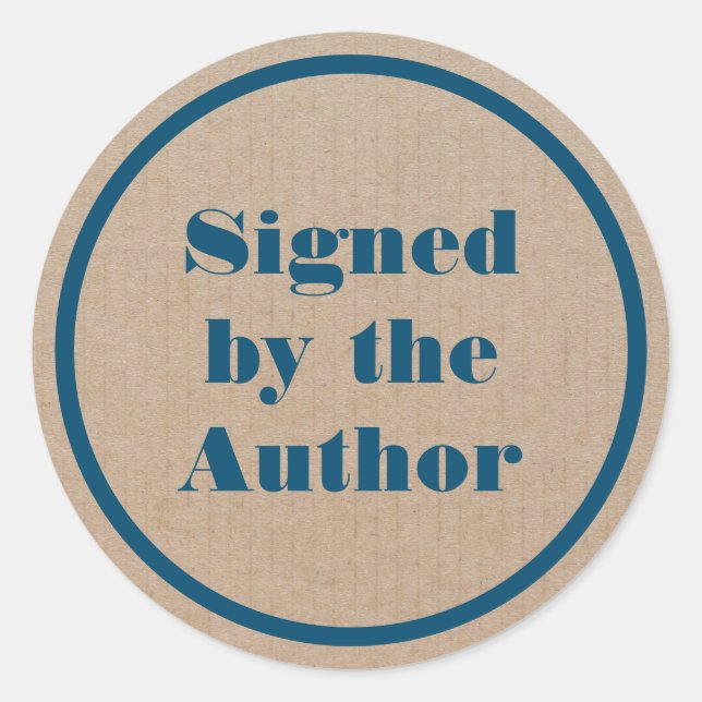 Signed by the author Kraft  Classic Round Sticker (Front)