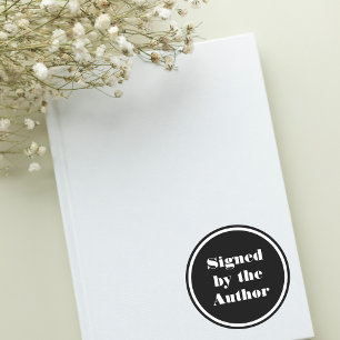 Signed by the author minimal simple  classic round sticker