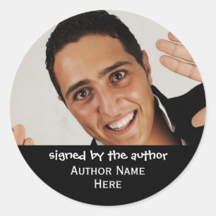 Signed By The Author Photo Book Classic Round Sticker