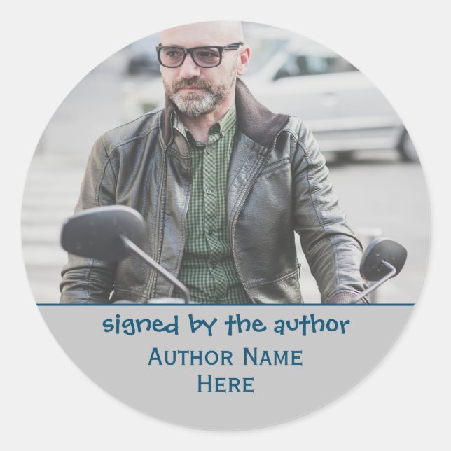 Signed By The Author Photo Template Book Classic Round Sticker (Front)