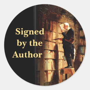 Signed by the Author Stickers Man in Library