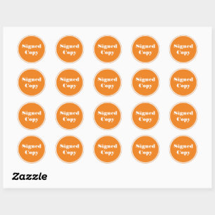 Signed copy author book signing classic round sticker