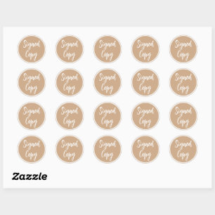 Signed copy author book signing classic round sticker