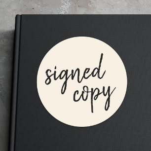 Signed Copy Author Ivory Cream Book Signing Classic Round Sticker