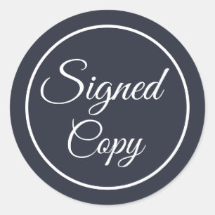 Signed Copy Modern Classic Round Sticker
