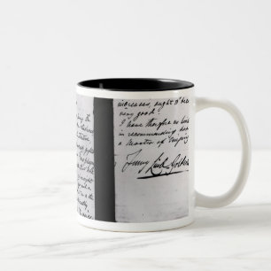 Signed letter, 1887 (pen and ink on paper) (b/w ph Two-Tone coffee mug