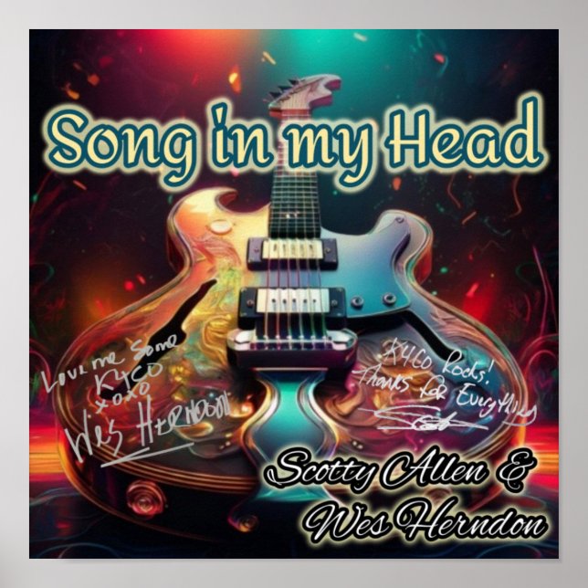 Signed Song In My Head Record Album Cover Poster (Front)