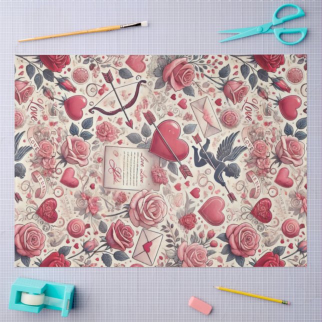 Signed with a Rose Tissue Paper (Craft)