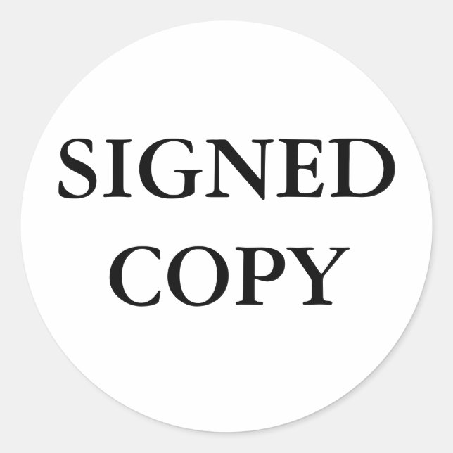 SIGNEDCOPY CLASSIC ROUND STICKER (Front)