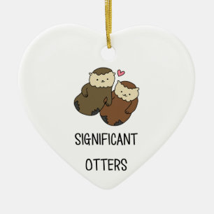 SIGNIFICANT OTTERS couple's shirts, accessories Ceramic Tree Decoration