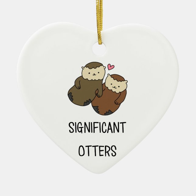 SIGNIFICANT OTTERS couple's shirts, accessories Ceramic Tree Decoration (Front)
