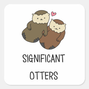 SIGNIFICANT OTTERS couple's shirts, accessories Square Sticker